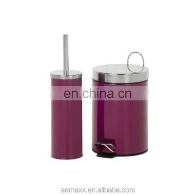 Hot Sale Pedal Trash Bin and Toilet Brush Holder Sets Different Colors 3l 5l Pedal Bin Sets photo-5