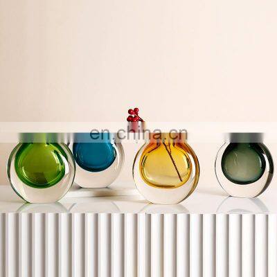 murano glass decoration Colorful Wedding Centerpiece modern luxury handmade blown crystal small glass vase