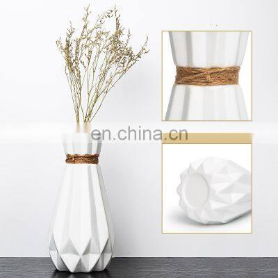 Wholesale White Larger Table Ceramic Paper Vase Sample Home Flower Decoration