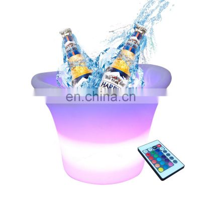 Cheap Portable High Quality KTV Bar Party Aero-pot Bar Holiday Lighting Cooler Box Plastic LED Ice Bucket