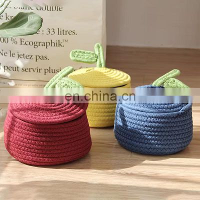 Hand-woven Apple Storage Baskets Quality Cotton Rope Practical Sundries Cosmetic Organizer