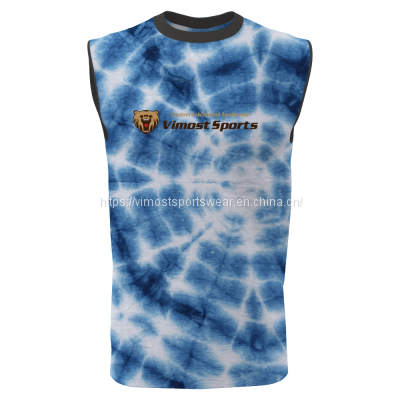wholesale custom sublimated sleeveless t-shirts with good quality