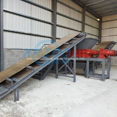 Double shaft Recycle solid waste Metal plastic rubber shredding crusher price recycling Tyre Tire shredder machine for sale