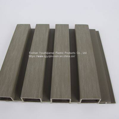 YZJM PVC WPC Wall Panel For Home Decor European 3D Design Wooden Grain Fluted Interior Decorative Wall Board photo-3