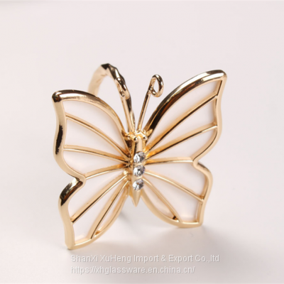 Manufacture Directly Wholesale Butterfly Table Napkin Ring Holder For Wedding