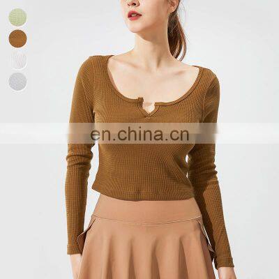 Quick Dry Top Selling Outdoor Sportswear Gmy T Shirt Breathable Perspiration Women Long Sleeve Yoga Clothing Workout Fitness Top photo-3