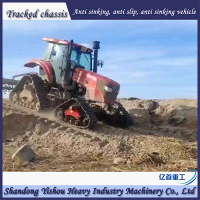 Tractor Modified With Triangular Track Wheels for Stable Anti Sinking Vehicle in Swampy and Muddy Areas photo-2