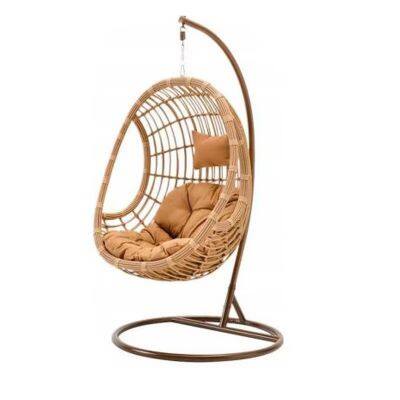 Modern Eco-Friendly PE Rattan Egg Shaped Hanging Chair Factory Price Patio Garden Swing Chair