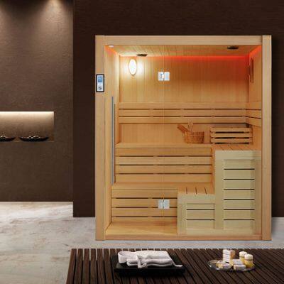 Luxury Multi-user Mixed Infrared Traditional Sauna Room With Modern Design Solid Wood Construction for External Use; photo-5