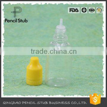 e liquid bottle 30ml bottle clear PET long tip child proof tamper cap ISO certificate