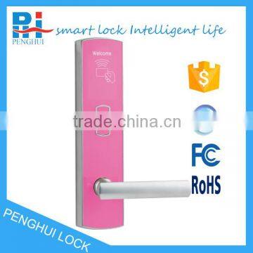 Elegant RFID hotel door lock with pink colour