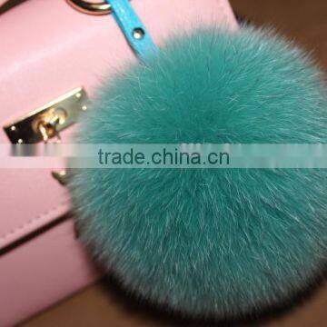 Fashion Trendy Women Girls 100% Real Fur Pom Pom Key Chains photo-3