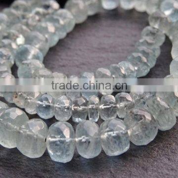Aquamarine Rondelles Faceted