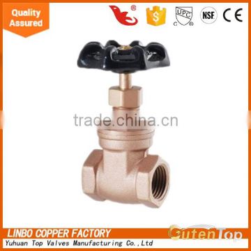 LB-GutenTop high quality brass stem forged 2 inch NPT thread full port brass gate valve