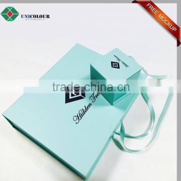 Light Green Cardboard Jewelry Box Custom With Ribbon Closure photo-5