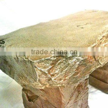 Garden Bench Cast Stone Granite Rock Bench 3 Piece Patio Furniture Concrete Bench Hand Sculpted Rustice Garden Decor