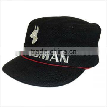 silver color embrodiery logo flat top hats