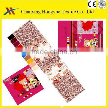 Baby designs Polyester woven printed fabric soft hand feeling for bed sheets,baby bed cover and curtain