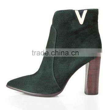 Fashionable American Women Wooden Heel Stiletto Boots Ladies photo-4