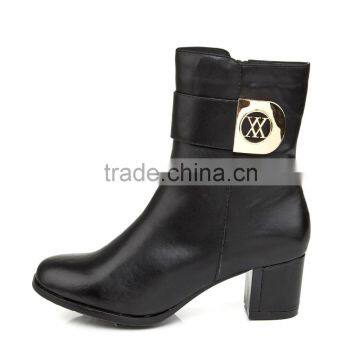 Custom made high heel boots original brand shoes chunky black boots woman short boots