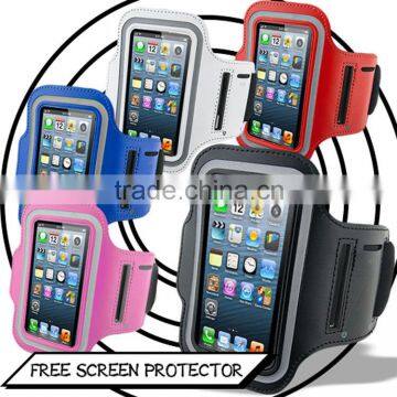 Promotional Neoprene+PU Frosted Super Slim Sport Armband for Iphone 5
