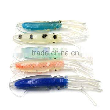 10 piece plastic Soft Rubber Squid Octopus Baits for trolling fishing lure 6.5 inch Multi color mixing