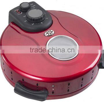 Bakes thick and thin crust electric pizza maker Red Rotating Pizza cone Maker