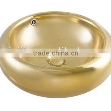 Made in china gold colored ceramic wash basin/bathroom sink (BSJ-A8352 Gold )