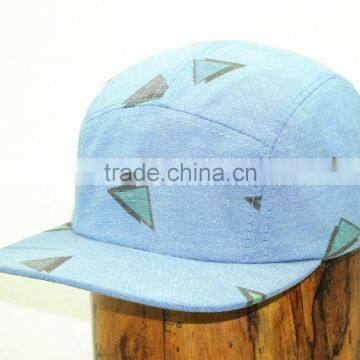 wholesale flat brim strap back print 5 panel hats