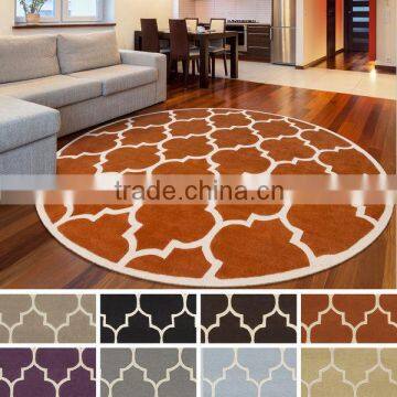 4.5' Round Hand-Tufted Silk/Wool Area Rug