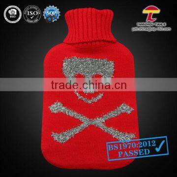 Natural rubber hot water bottle cover red pirate