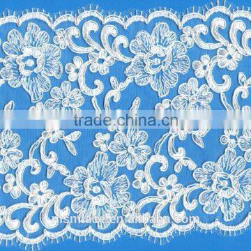 2015 new design Nylon wedding dress cord lace