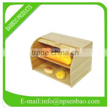 Double-layer bamboo bread box