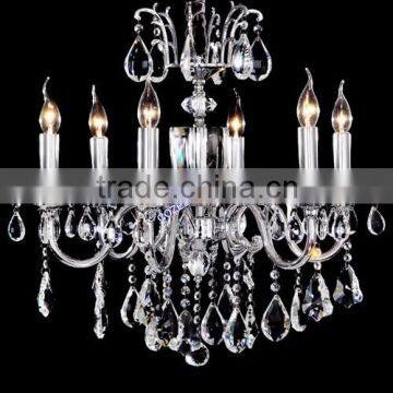 Modern Decorative Wrought Iron Metal Crystal Hanging Pendant Light Professional Lighting Fixtures China Supplier CZ2088/6