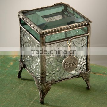 Small glass box, Jewellery box, Decorative storage box