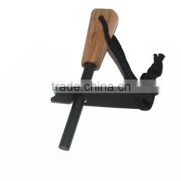 Wooden Handle Fire Striker Outdoor Survival Tool Camping Fire Flint Striker photo-3