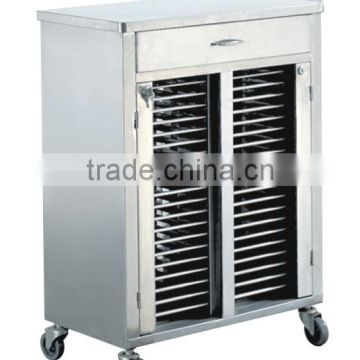 China Hospital medical stainless steel trolley, treatment cart, clinic trolley