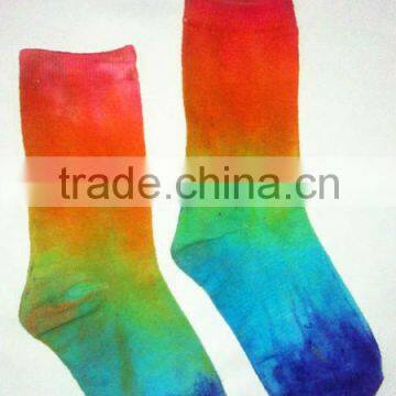 Tie dye retro street style fashion tide couples socks cotton socks