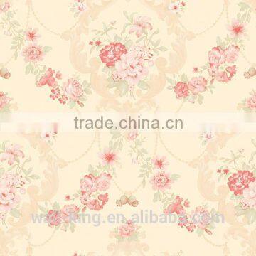 Large Beautiful Rose Design Wall Paper Yellow