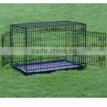 Metal Pet Crate, Wire Dog Crate with double doors