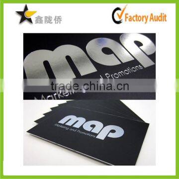 2015 High quality varnishing /silver stamping / black embossed business cards