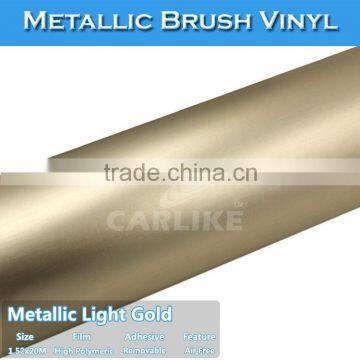 CARLIKE Trade Assurance Gold Chrome Metallic Brushed Car Wraps Sticker photo-2