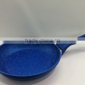 Blue sapphire non-stick fry pan with marble coating