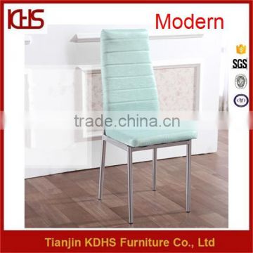 colorful stripe shape leather back stable chrome base dining chair