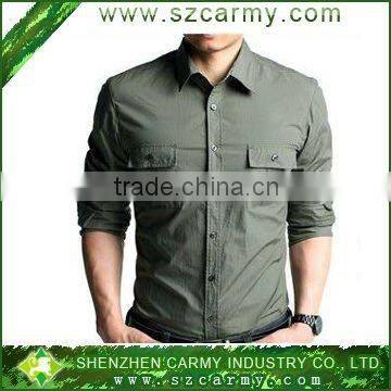 olive green long Sleeve army style shirt, military shirt: