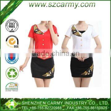 Hot Sell Air Hostess Suit Promotion Sales Worker Uniform 2014