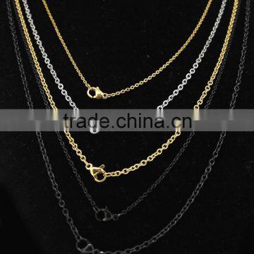 stainless steel black cable chain necklace, wholesale stainless steel cable chain manufacturer