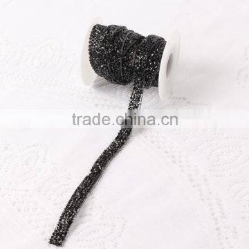 Black Color Resin Diamond Hot Fix Rhinestone Chain/belt For Wedding Dress photo-2