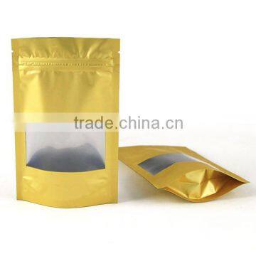 stand up plastic coffee packaging bag with zipper and clear window