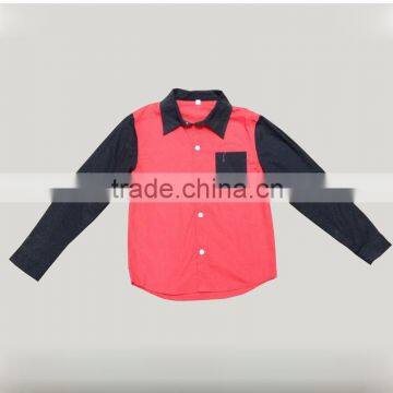 Children's shirt plain tops design new model fancy shirts boys dress shirt